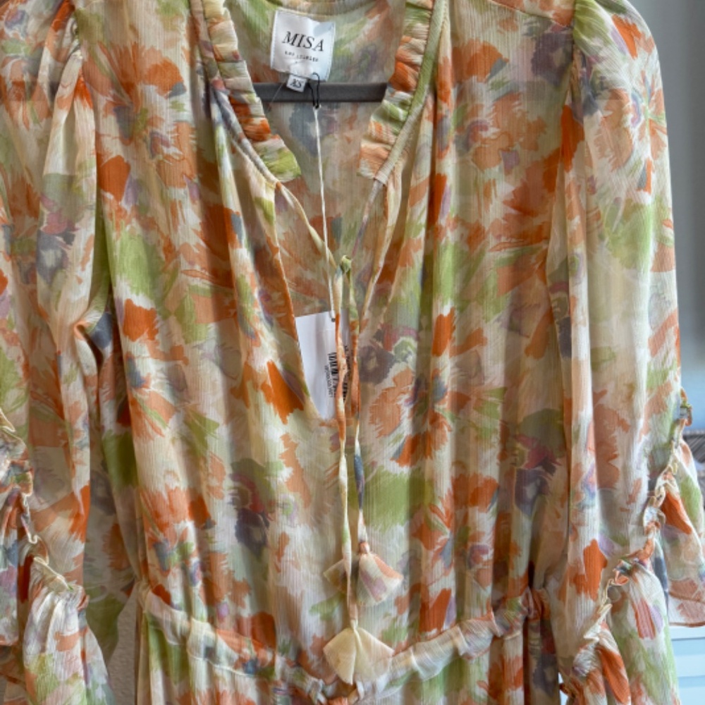 MISA MARCELE DRESS PASTEL SPLASH XS - Picture 8 of 11
